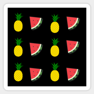 Pineapple and watermelon pattern design Sticker